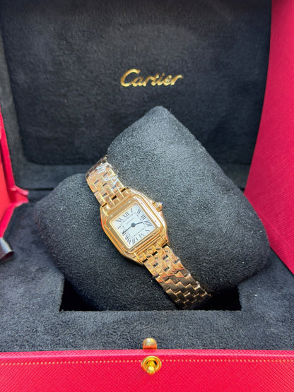 Cartier Watch Plain Bezel Gold Bracelet - 