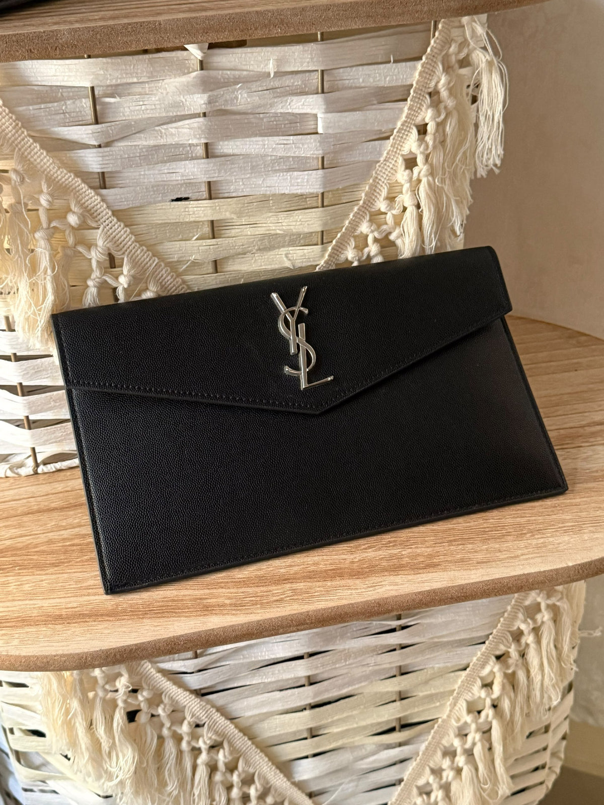 YSL Envelope Clutch - Black