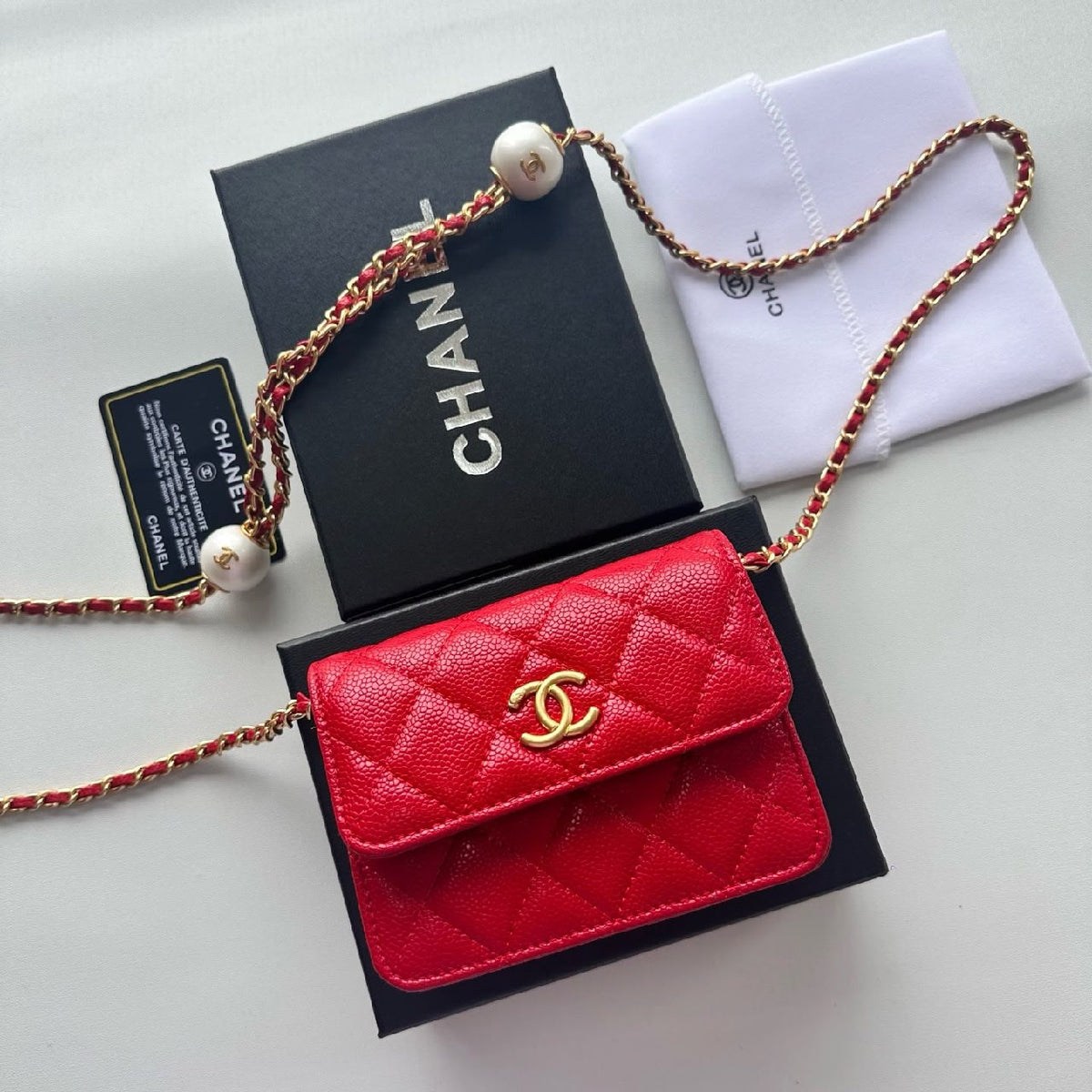 Chanel Quilted Crossbody Bag - Red