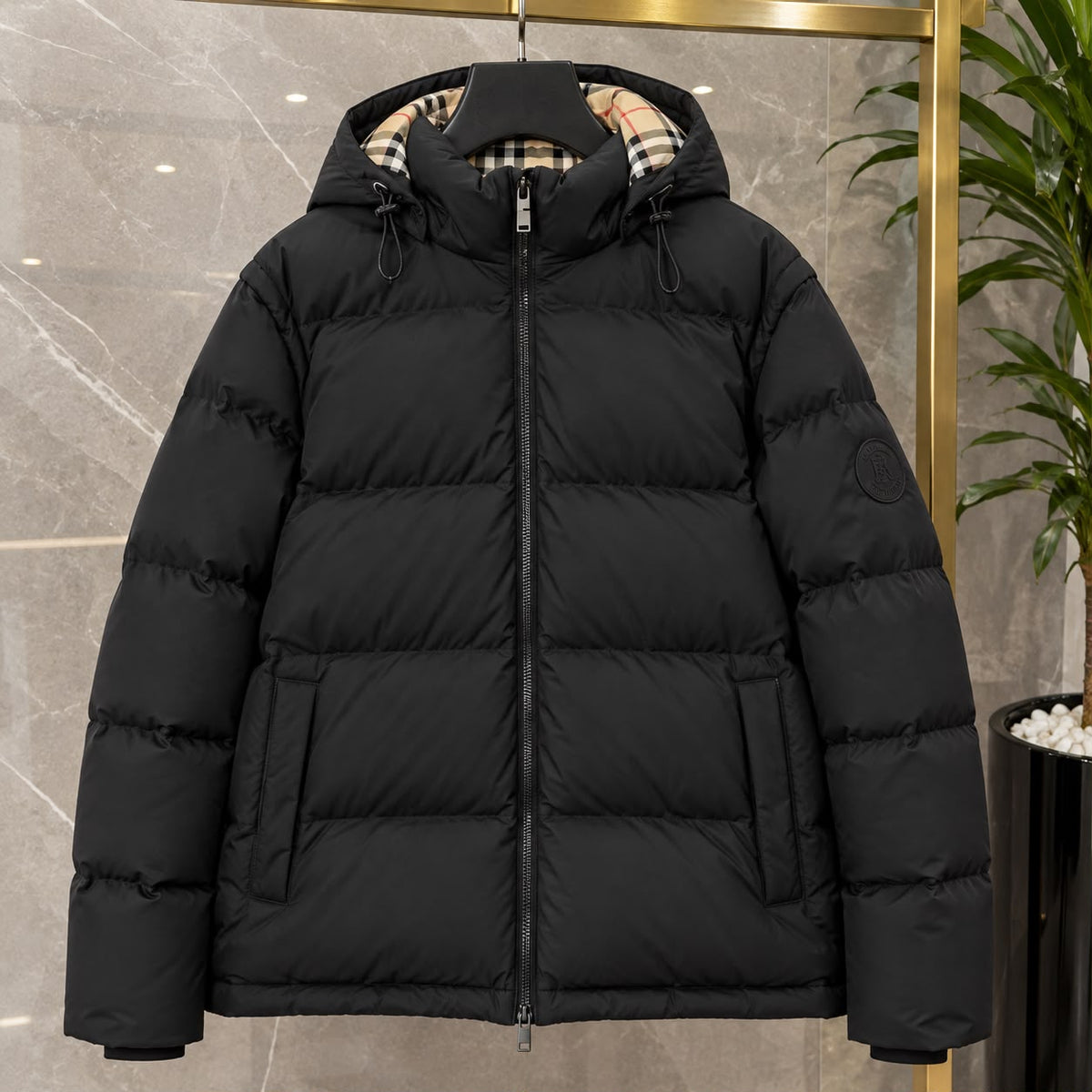 Burberry Hooded Puffer Jacket - Black