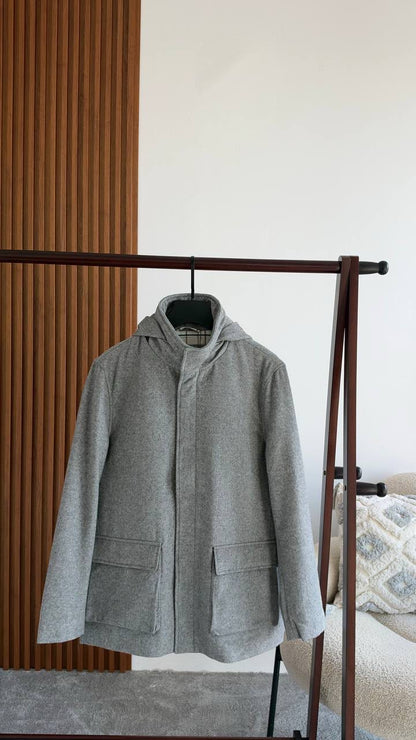 Loro Piana Hooded Coat - Grey, Brown, Dark Grey