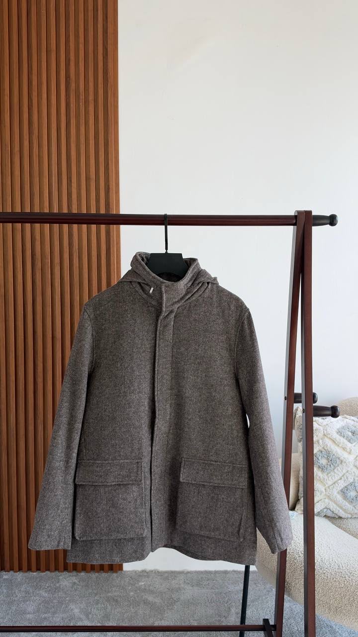 Loro Piana Hooded Coat - Grey, Brown, Dark Grey