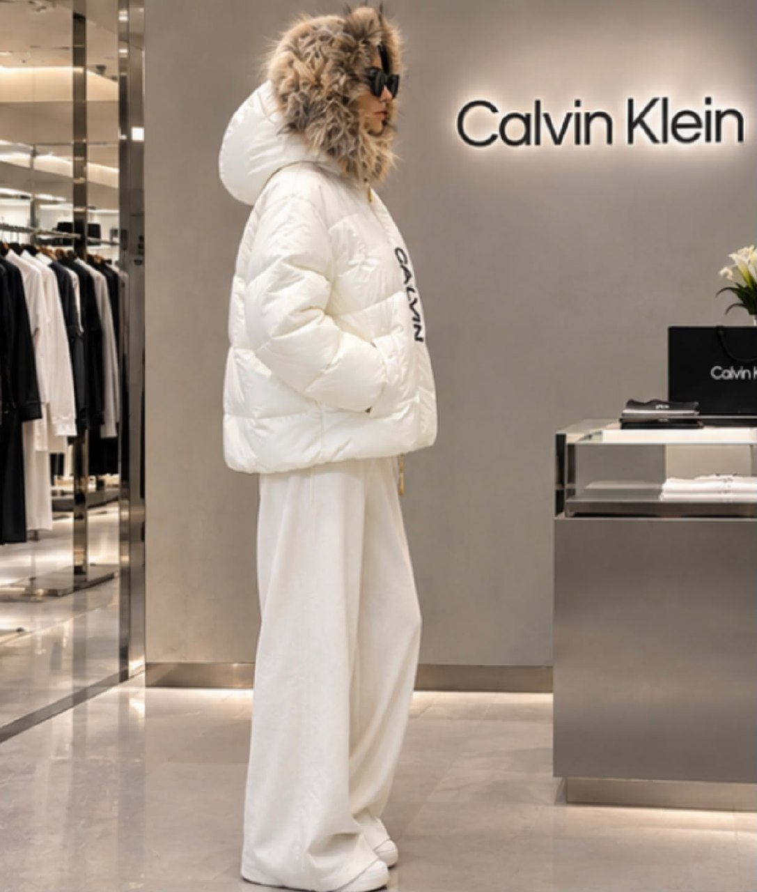 Calvin Klein Hooded Jacket - White