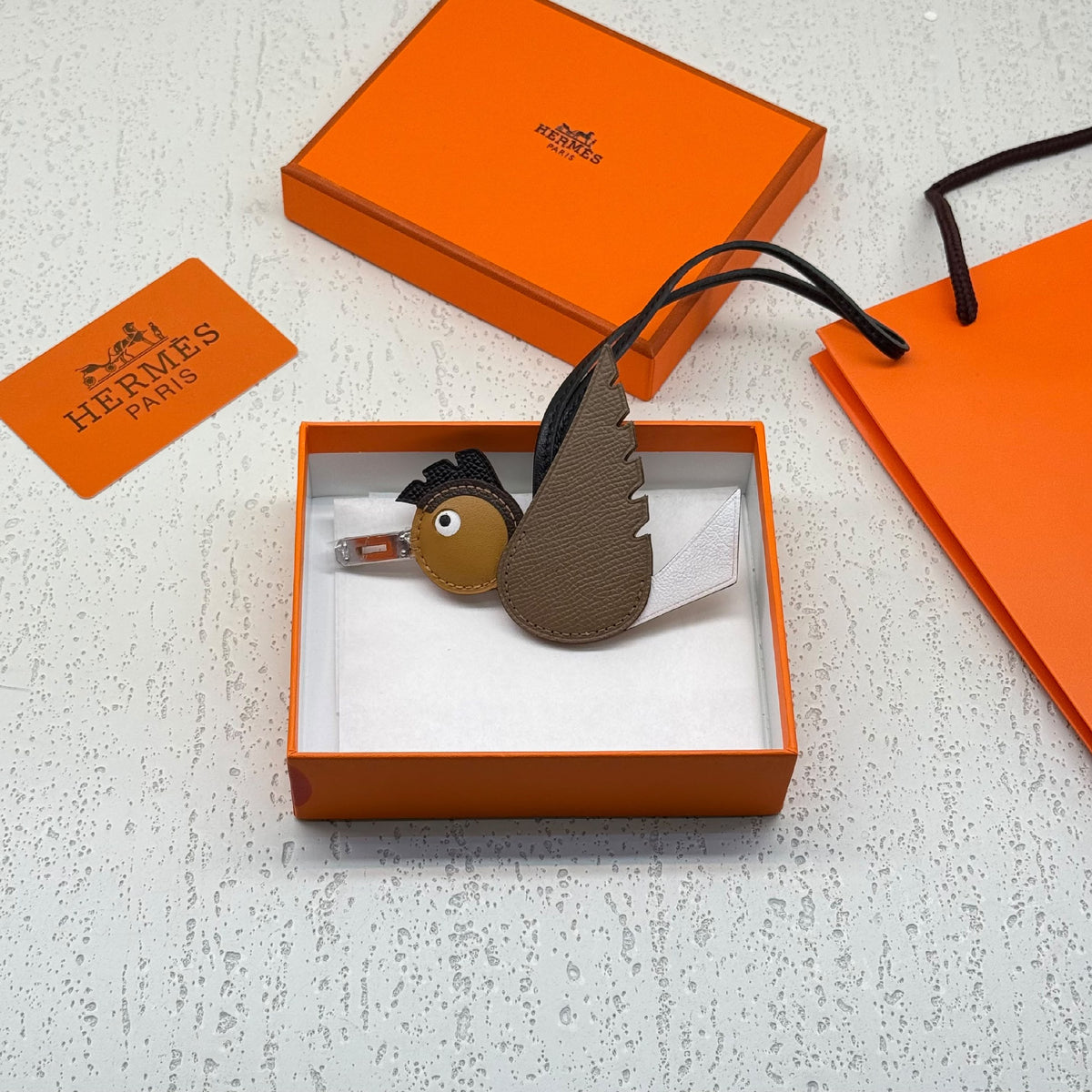 Hermès Bird Bag Charm - Brown