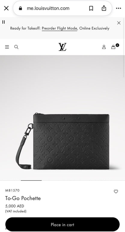 Louis Vuitton Clutch - Black Embossed