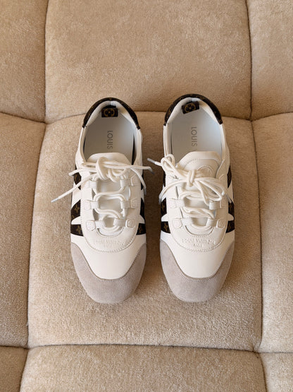 Louis Vuitton Contrast-Panel Sneakers - White & Black