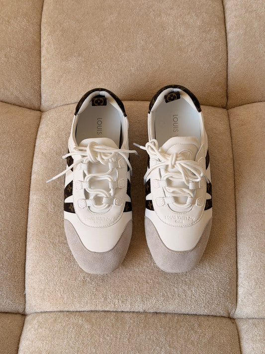 Louis Vuitton Contrast-Panel Sneakers - White & Black