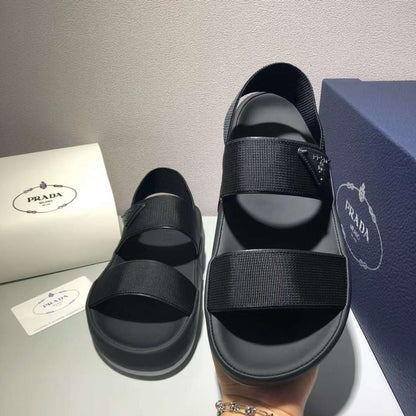 Prada Double-Strap Slippers - Black