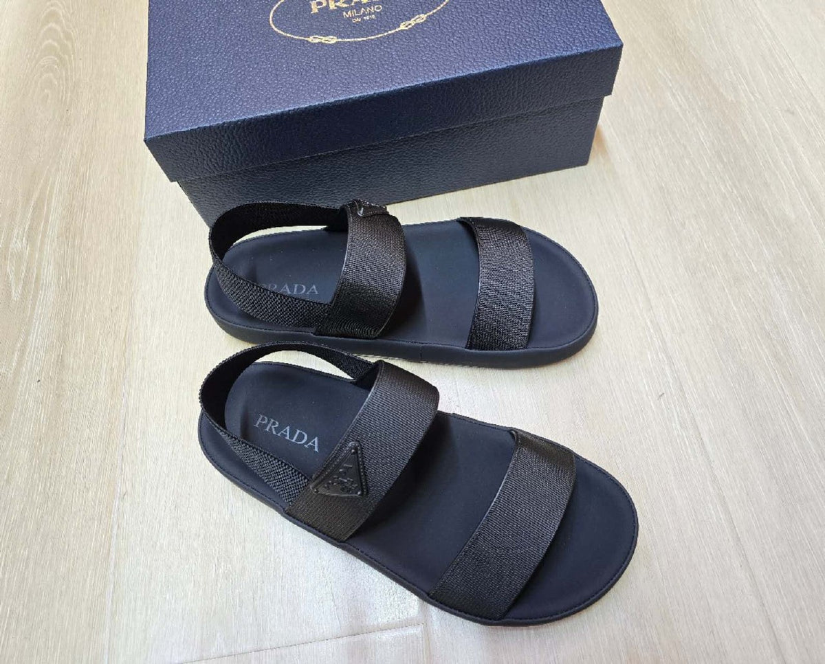 Prada Double-Strap Slippers - Black