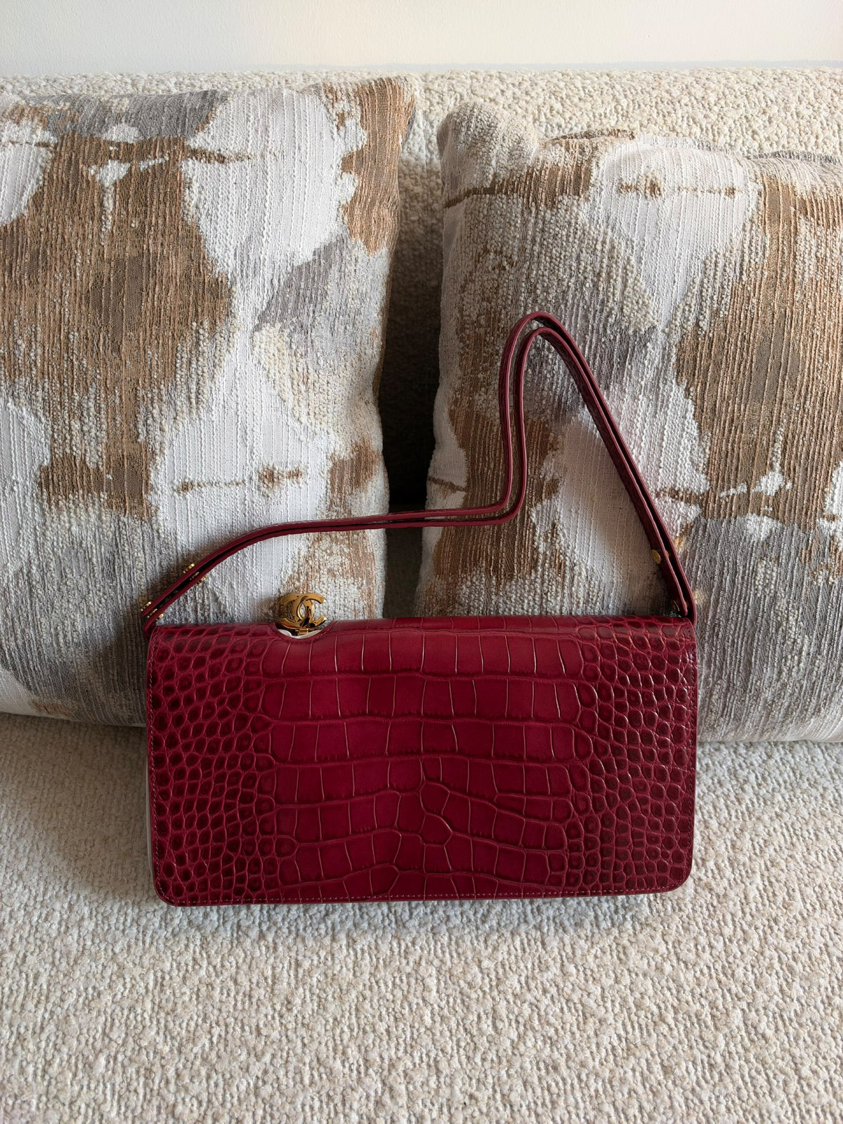 Chanel Shoulder Bag - Burgundy Embossed