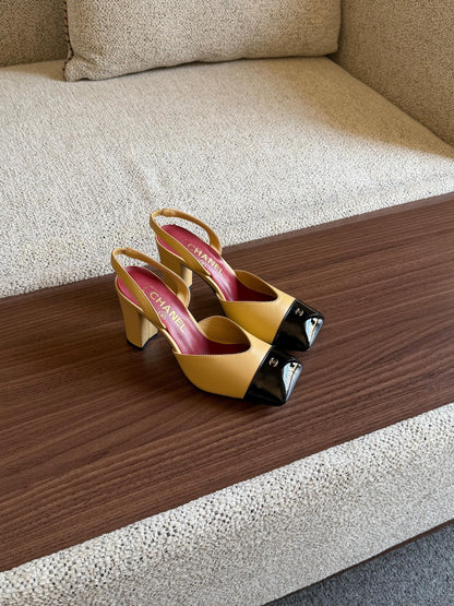 Chanel Heels - Yellow & Black