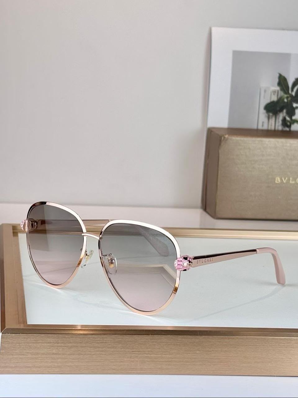 Bulgari Curved-Temple Sunglasses - 