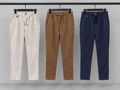 Loro Piana Pants - Beige-Navy Blue-Camel