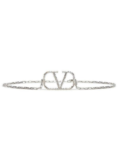 Valentino Crystal V Chain Belt - Silver, Gold