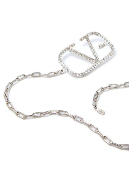 Valentino Crystal V Chain Belt - Silver, Gold