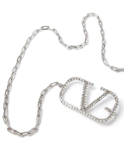 Valentino Crystal V Chain Belt - Silver, Gold