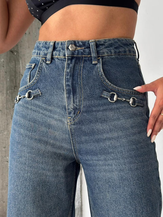 Gucci Wide-Leg Jeans Pants - Blue