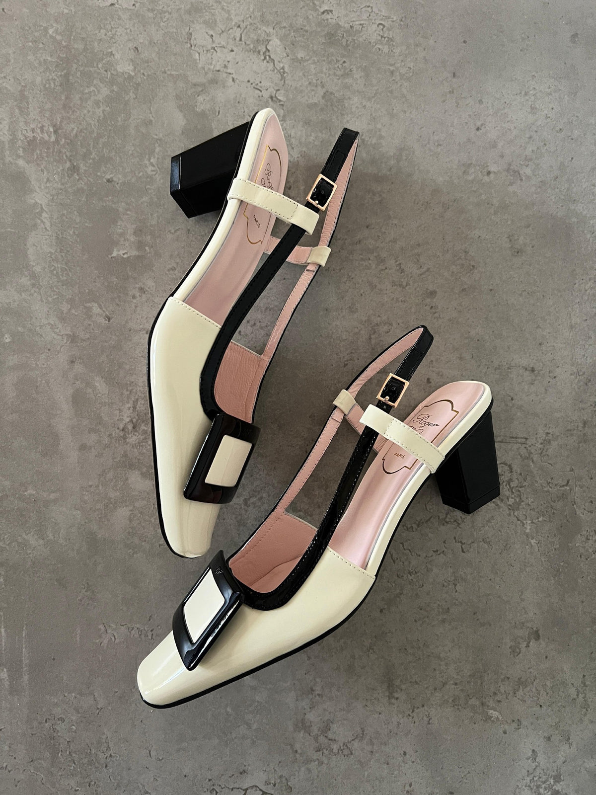 Roger Vivier Square-Toe Heels - White & Black