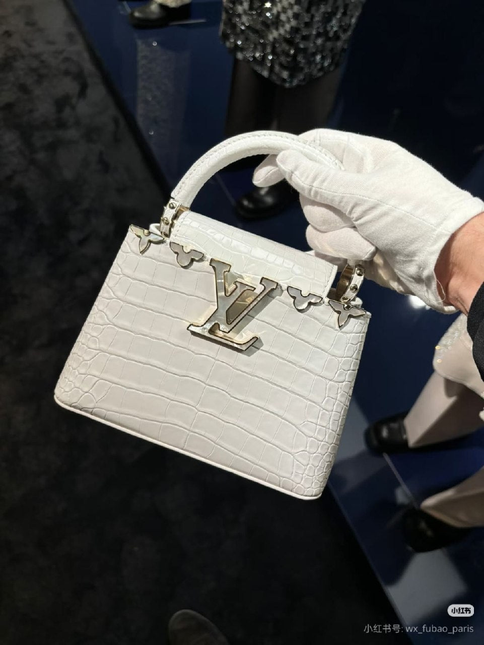 Louis Vuitton Croc-Embossed Handbag - White Embossed