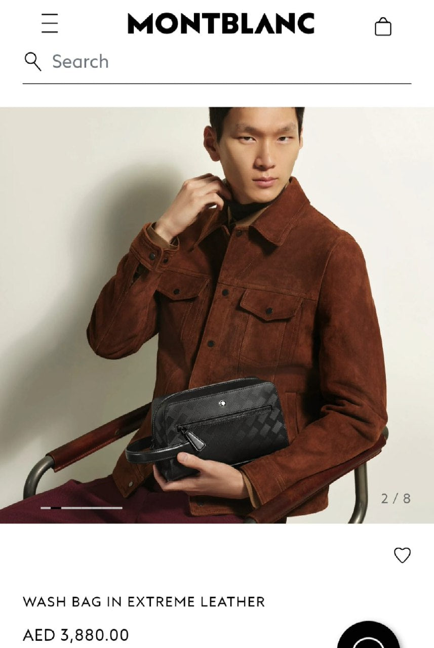 Montblanc Checker Pattern Wash Bag - Black