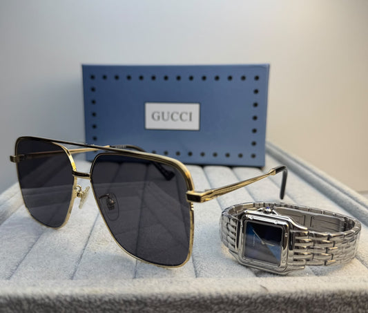 Gucci Double-Bridge Aviator Sunglasses - 