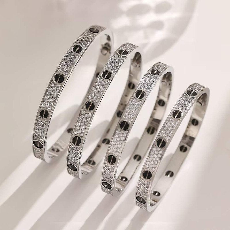 Cartier Screw-Panel Bangle - Silver