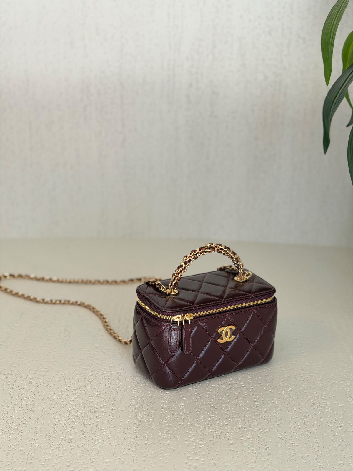 Chanel Vanity Case Shoulder Bag - Black, Purple, Black Glossy, Burgundy