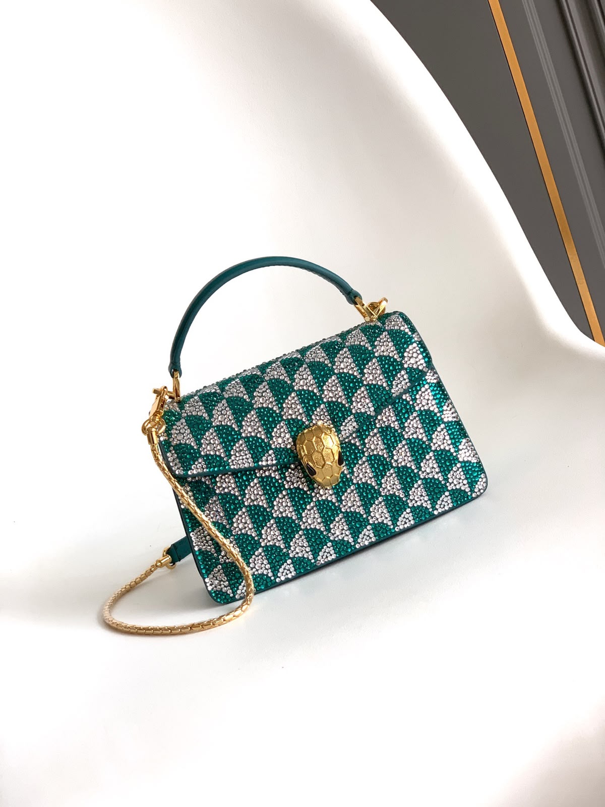 Bulgari Serpenti Forever Shoulder Bag - Green Snake Print
