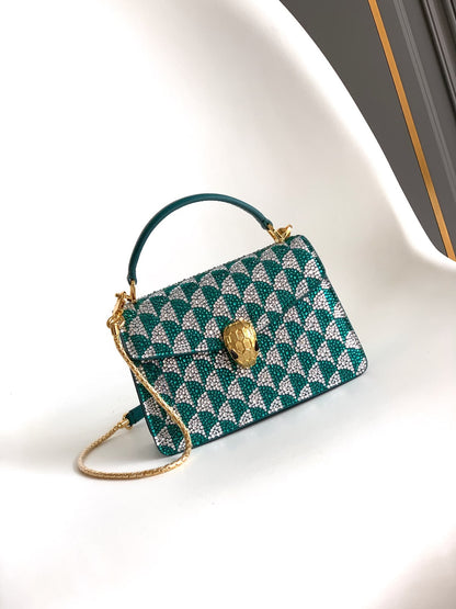 Bulgari Serpenti Forever Shoulder Bag - Green Snake Print