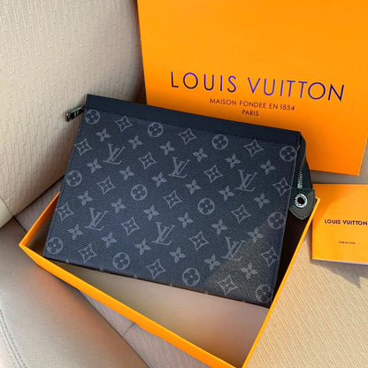 Louis Vuitton Zip Clutch - Navy Monogram