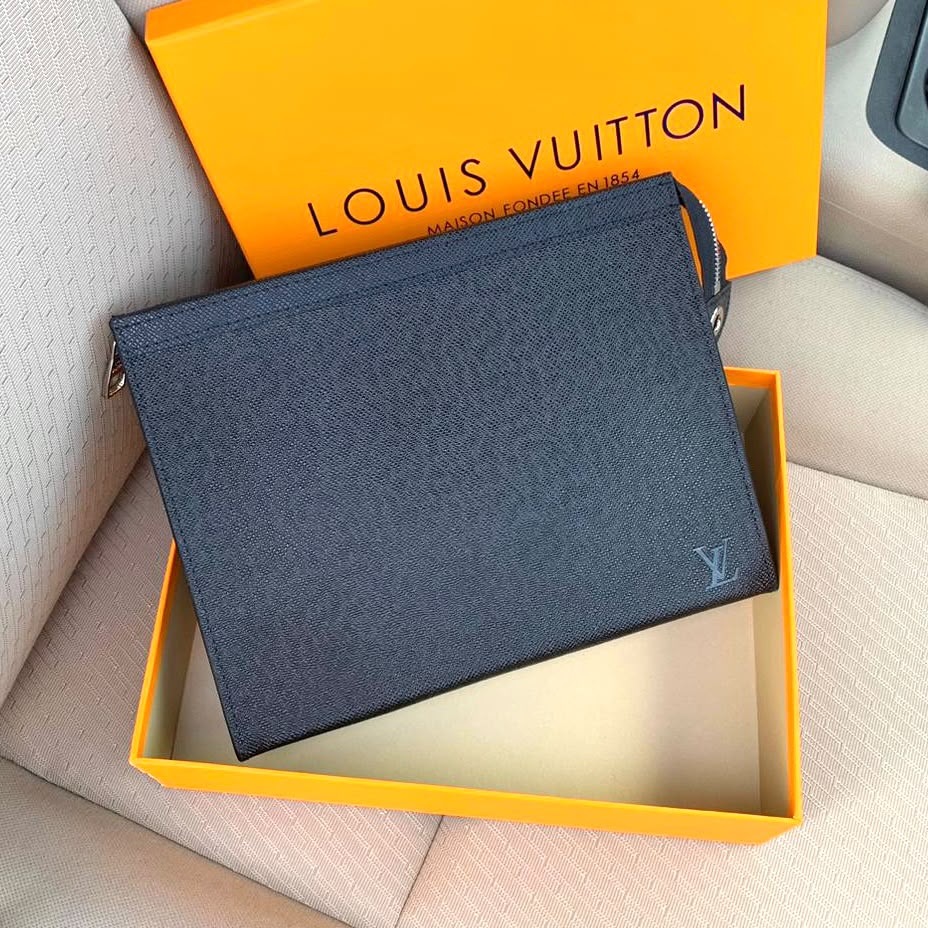 Louis Vuitton Zip Clutch - Navy Monogram