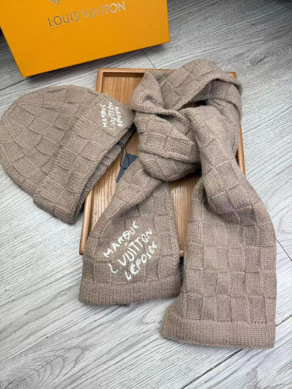 Louis Vuitton Scarf & Beanie - Beige