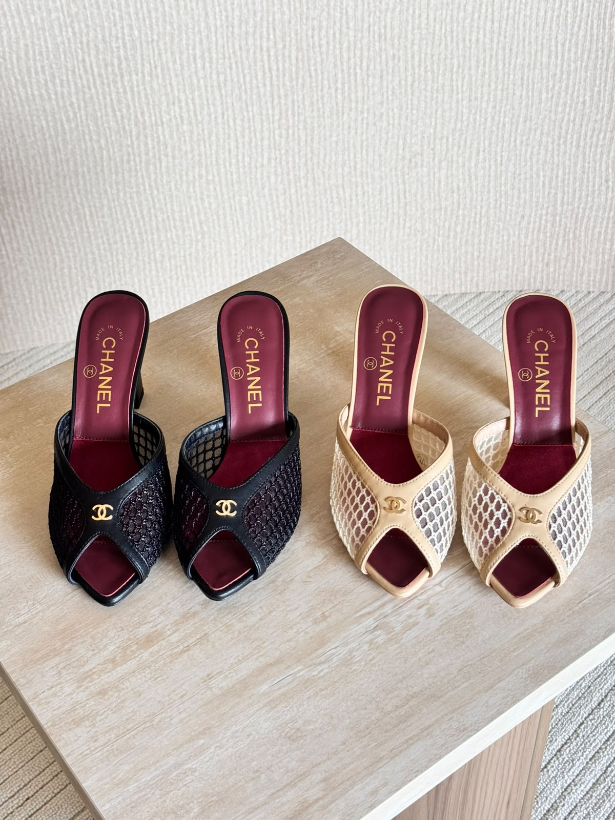 Chanel Heels - Black, Beige