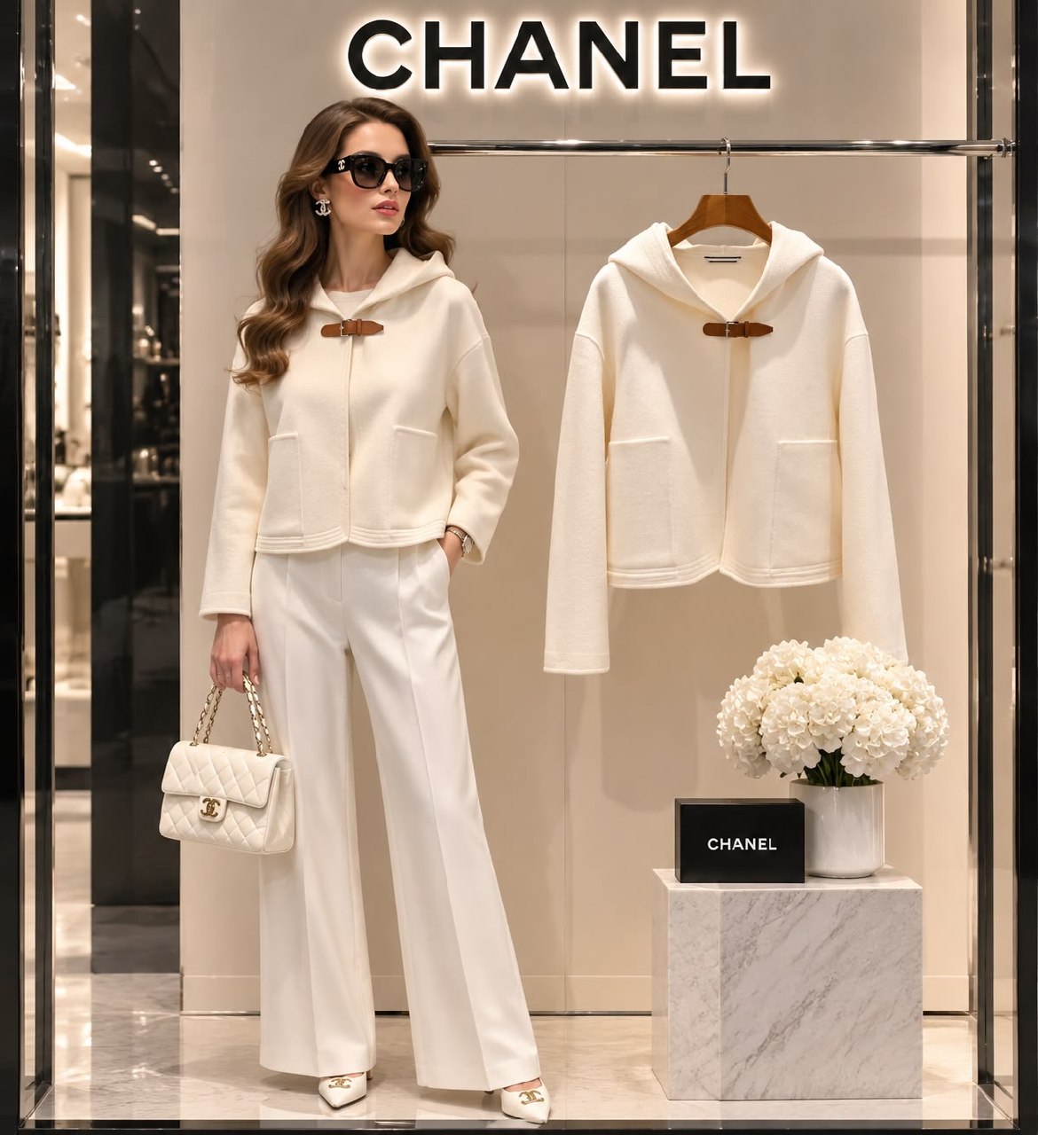 Hermès Hooded Jacket - White