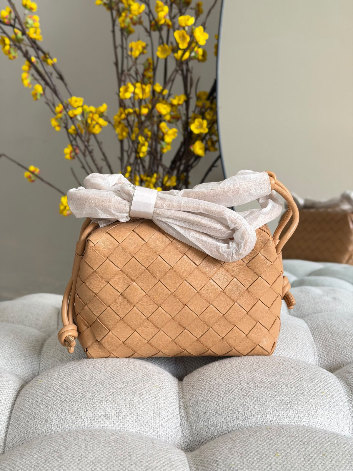 Bottega Crossbody Bag - Tan
