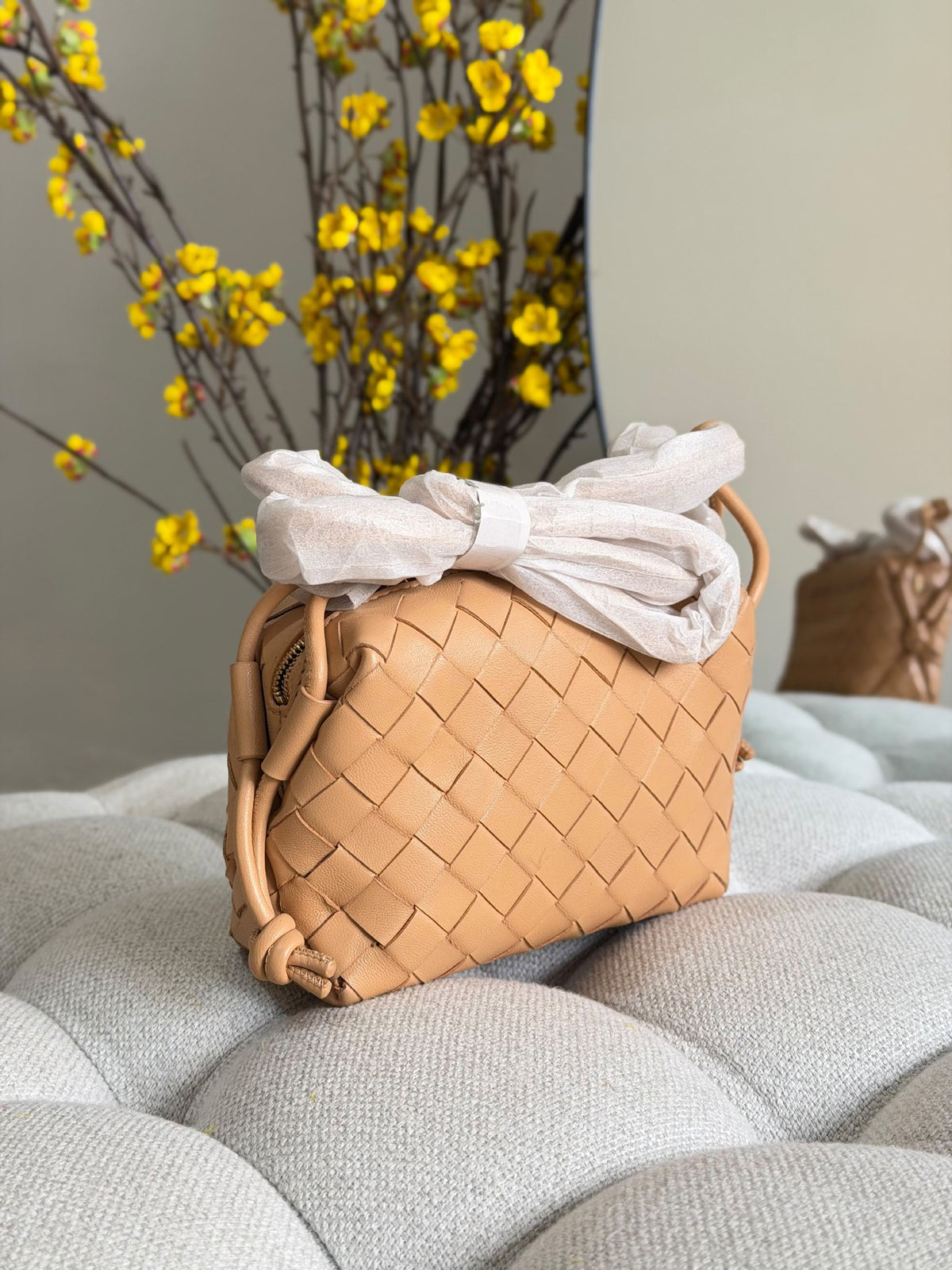 Bottega Crossbody Bag - Tan