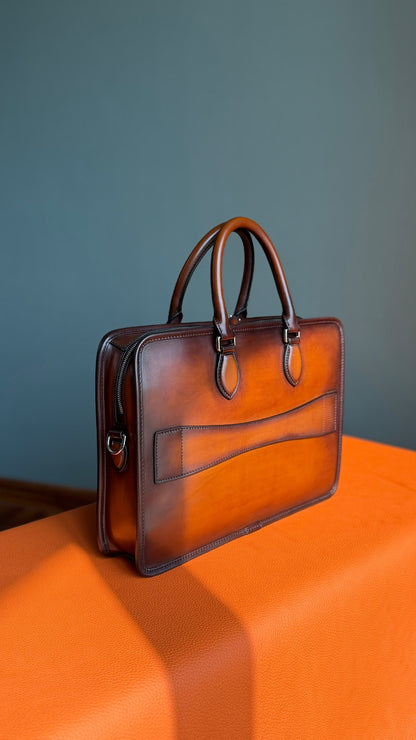 Berluti Center-Logo Briefcase - Brown