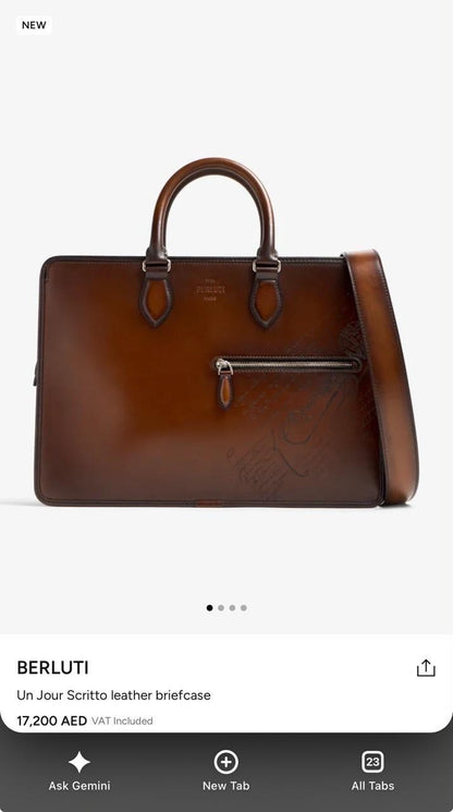 Berluti Center-Logo Briefcase - Brown