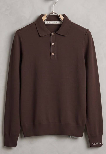 Loro Piana Polo Sweater - Dark Brown