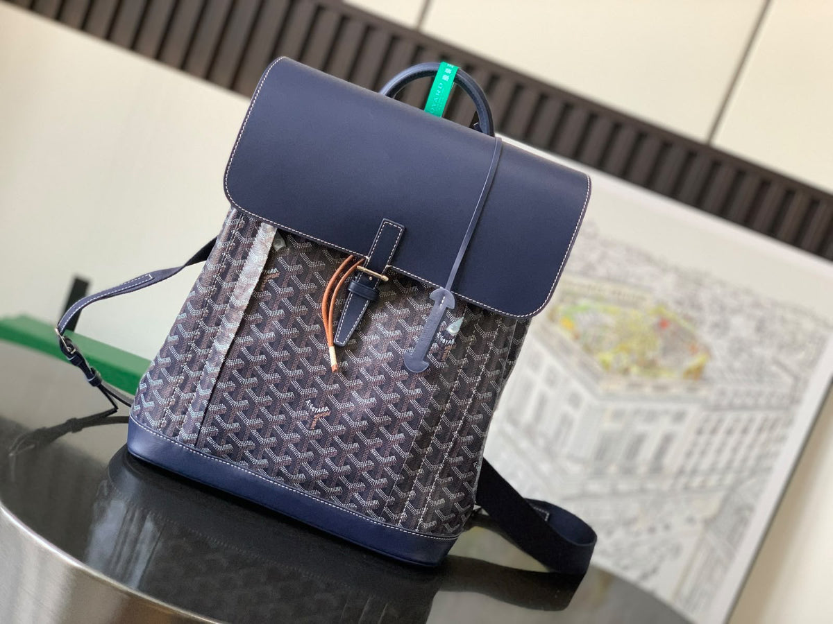 Goyard Flap Backpack - Navy