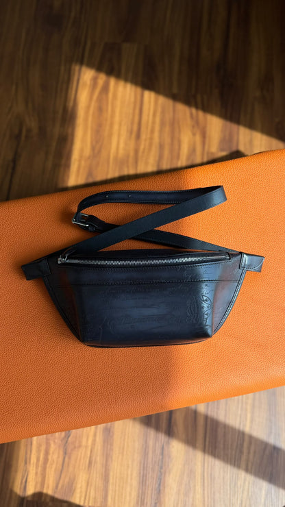 Berluti Belt Bag - Dark Grey Embossed