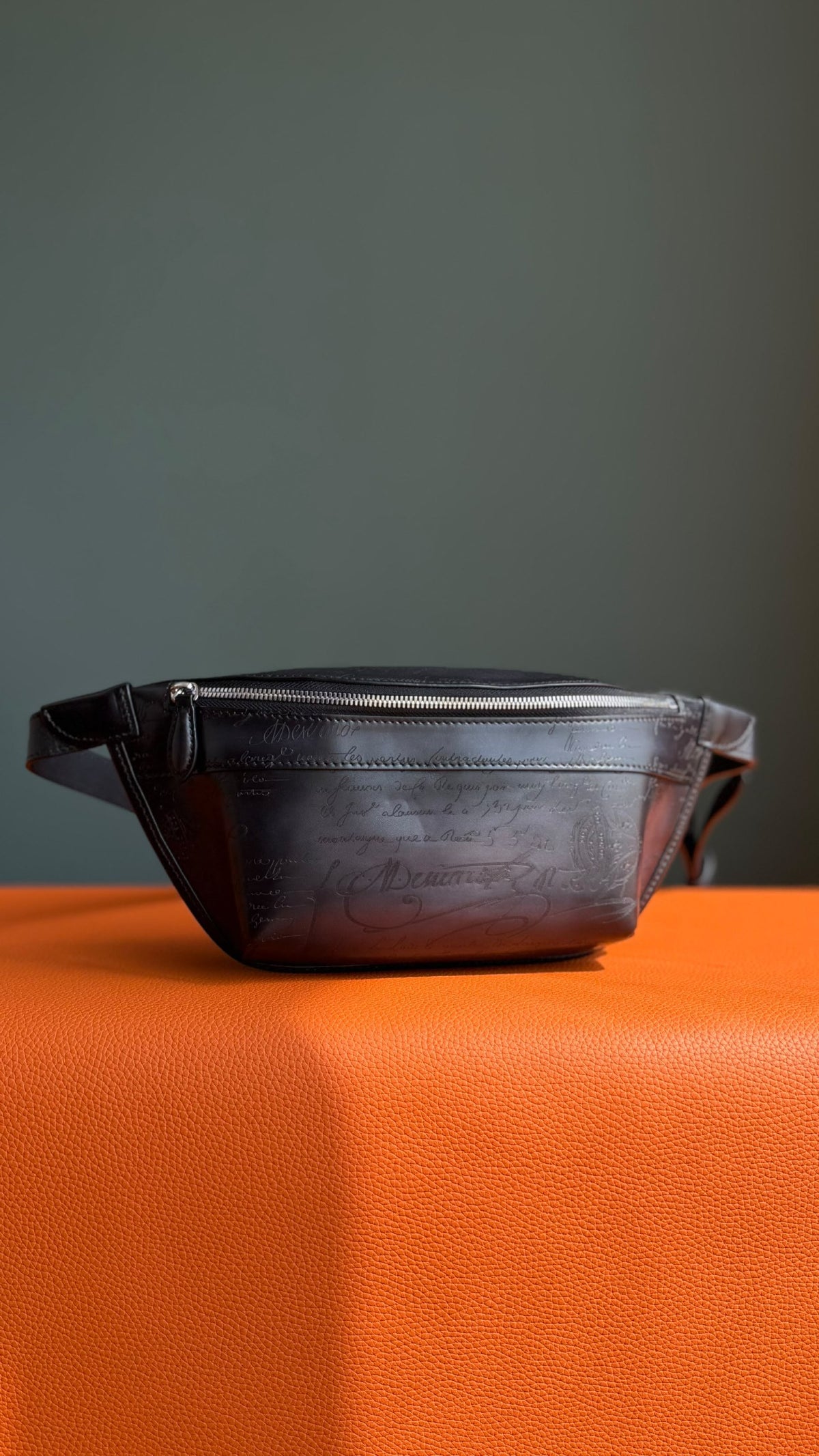 Berluti Belt Bag - Dark Grey Embossed