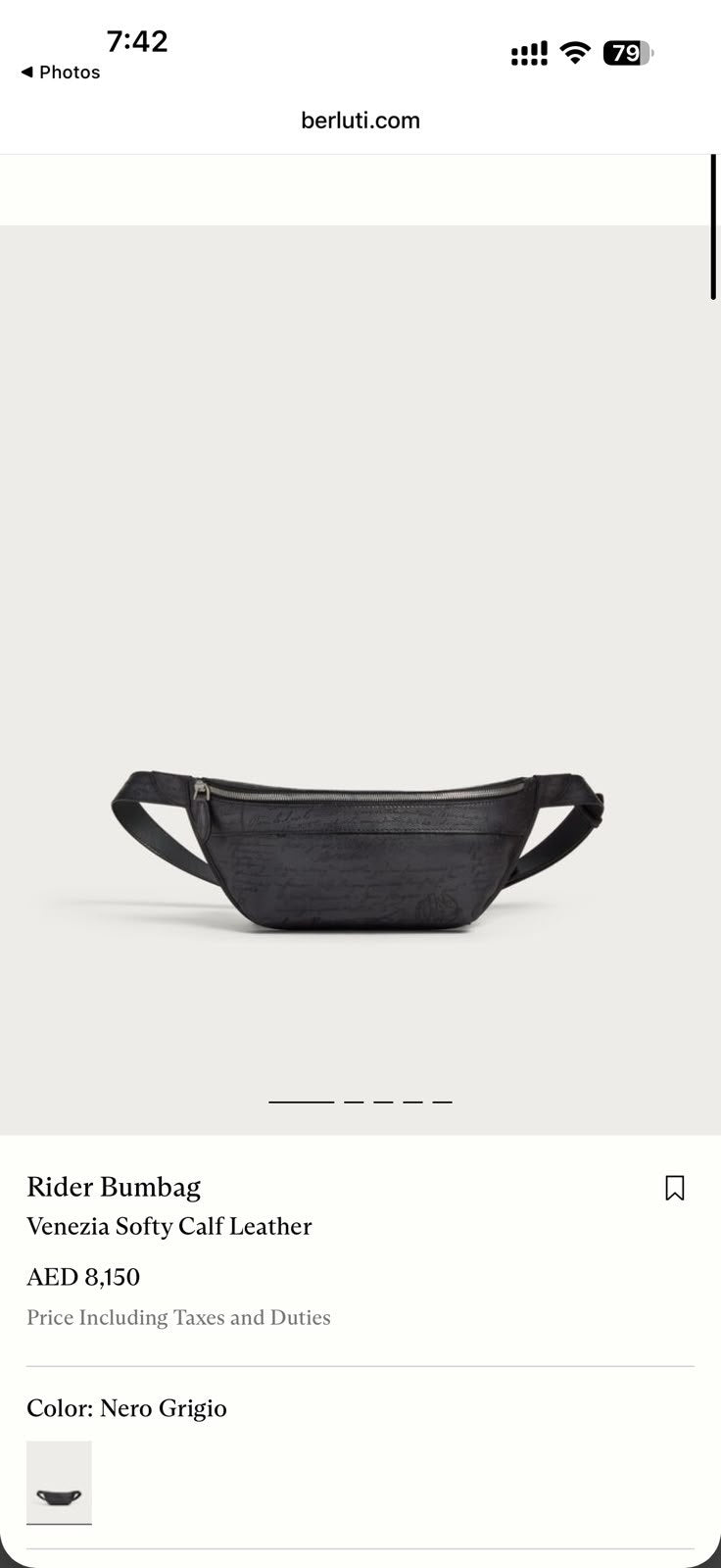 Berluti Belt Bag - Dark Grey Embossed