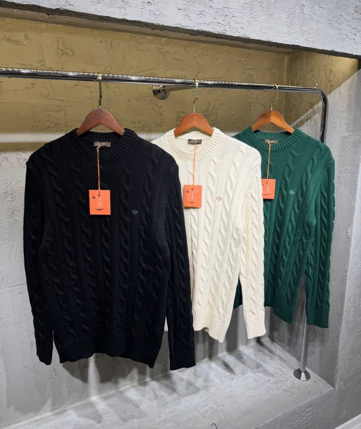 Loro Piana Sweater - White, Green, Black