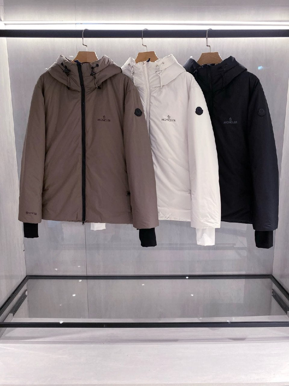 Moncler Hooded Jacket - Beige, White, Black