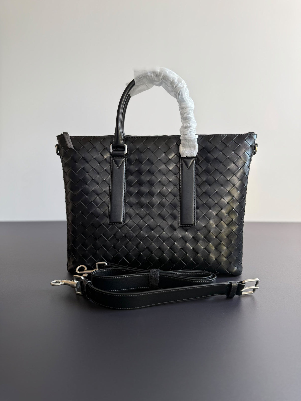 Bottega Veneta Tote Bag Soft Intrecciato - Black