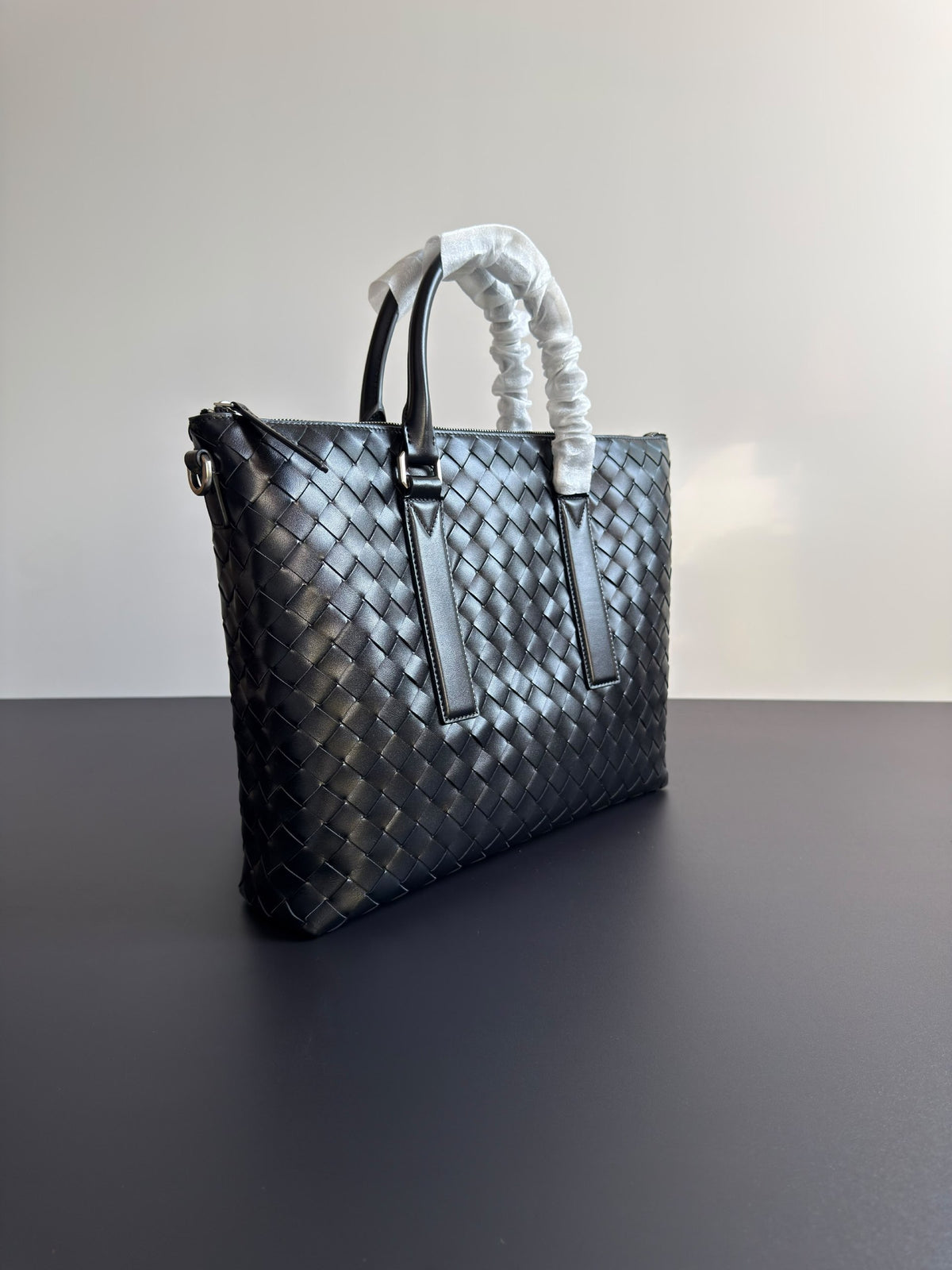Bottega Veneta Tote Bag Soft Intrecciato - Black