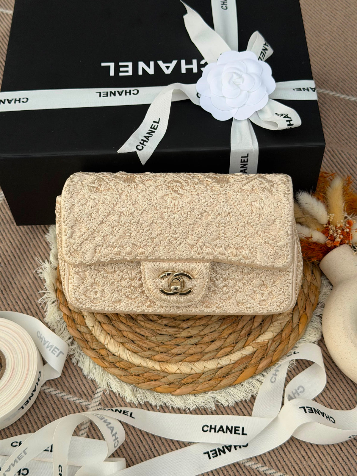 Chanel Flap Shoulder Bag - Beige