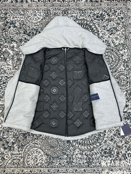Louis Vuitton Hooded Puffer Jacket - Grey Embossed