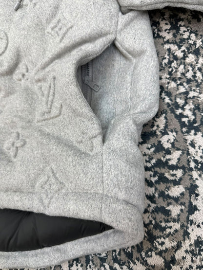 Louis Vuitton Hooded Puffer Jacket - Grey Embossed